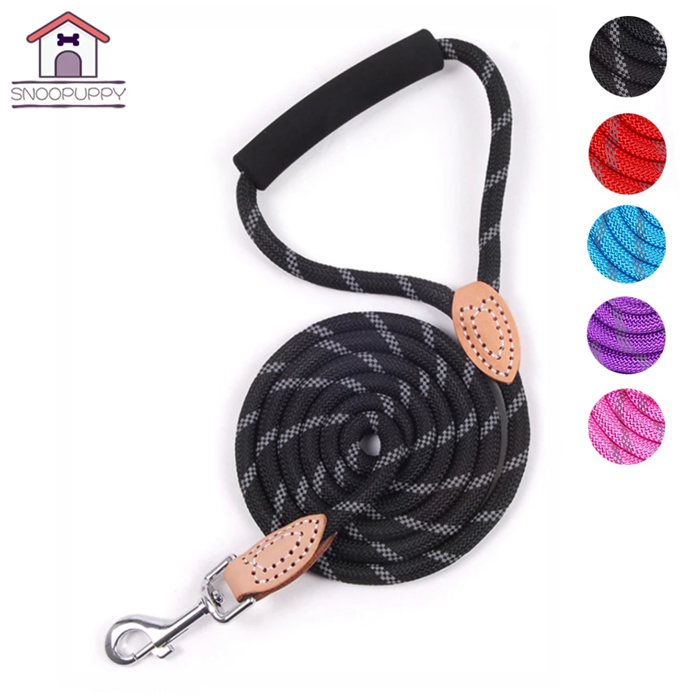 Поводки из нейлона и кожи для собак усиленная ручка альпинизма поводок с тяжелой