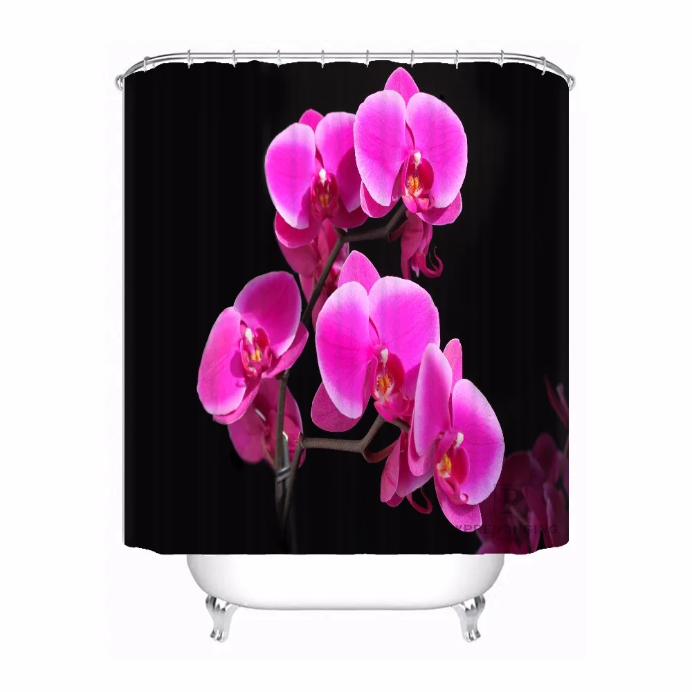 Заказной элегантный цвет цветок орхидеи Душ Ванна занавеска Mildewproof