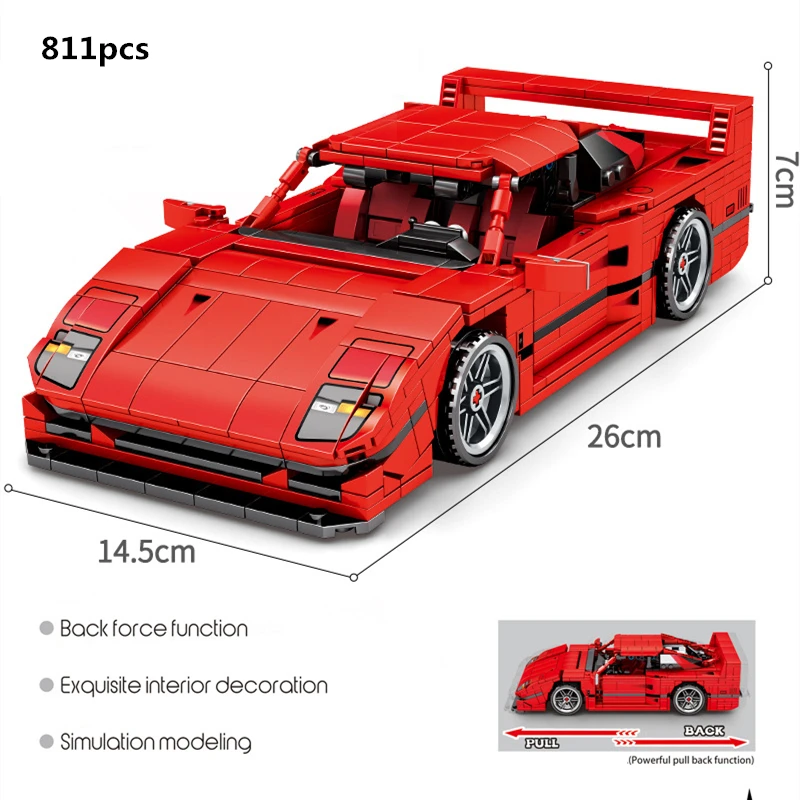 

High-Tech Famous Sports Car Building Blocks Speed Champions Racing Vehicle Classic Model Sets Bricks Kids Toys For Children Gift