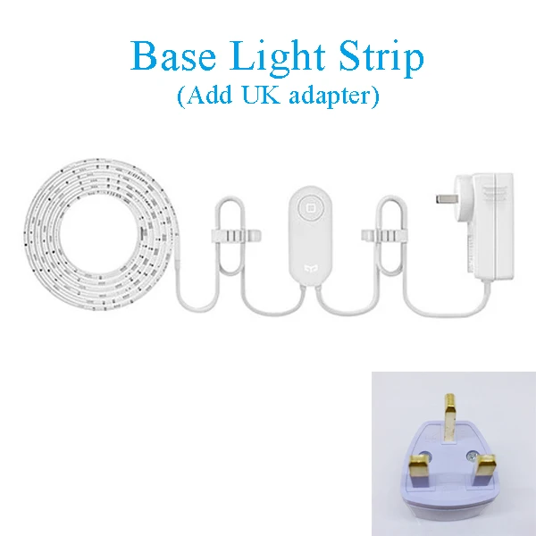 Add UK Adapter Xiaomi Yeelight световая полоса плюс умный светодиодный Светлая повязка Расширительная версия пульт дистанционного управления работа с HomeKit MIJIA умный дом приложение - Цвет: Add UK Adapter