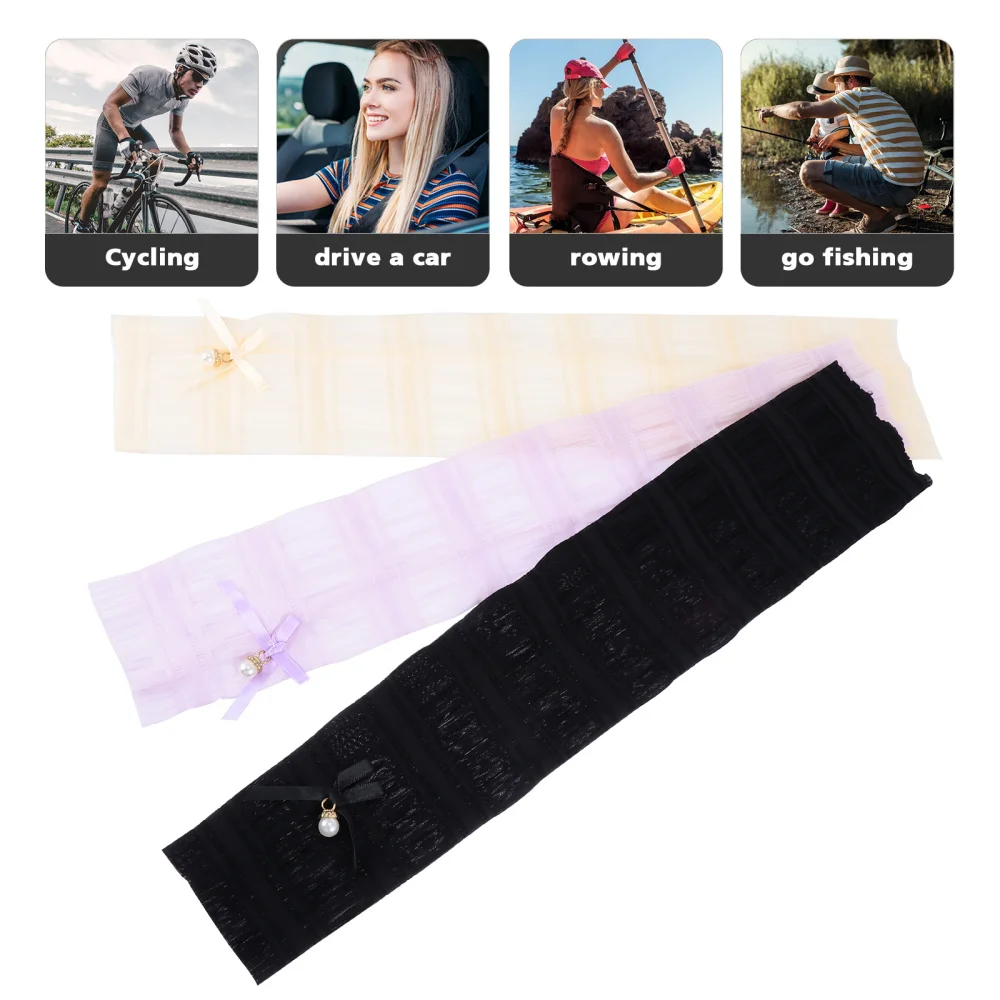 

3 Pairs Sunblock Arm Sleeves Sun Protection Sleeves Arm Cooling Sleeves