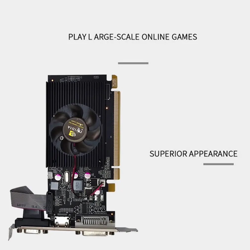 

GT210 1G Dual-screen Office High Definition Graphics Half-height Knife Card Discrete Graphics For Large And Small Chassis