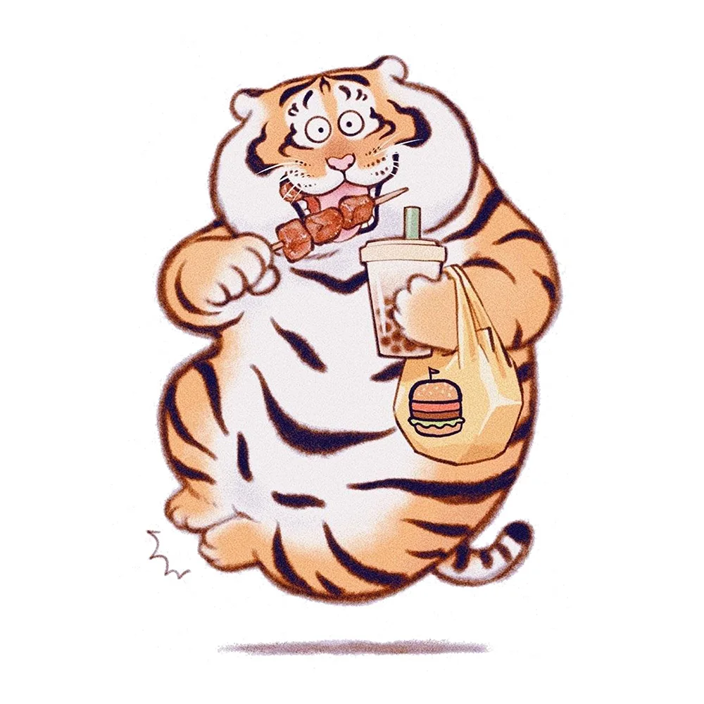 

Женская футболка с коротким рукавом, футболка с принтом «толстый Тигр»