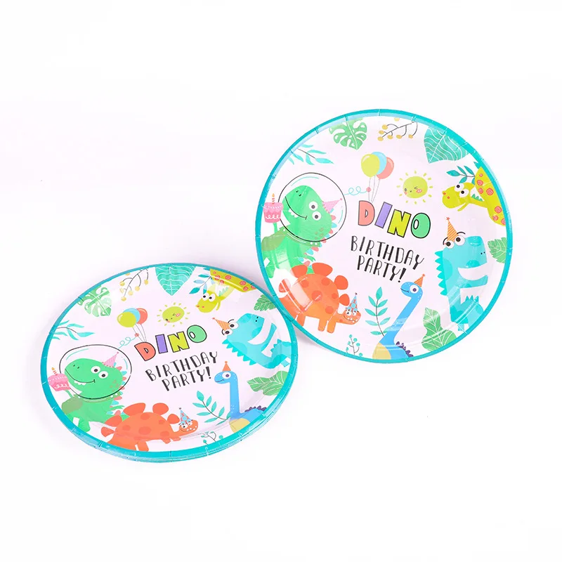 Динозавром из мультфильма тема вечерние посуда набор одноразовых Бумага