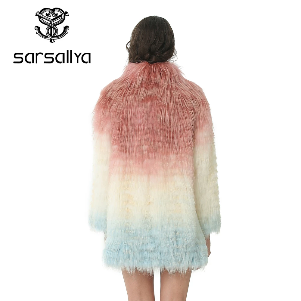 Winter Women Real Fox Fur Coat Luxury Natural Fox Fur Jacket With Fur Collar Cuff Fashion Real Fur