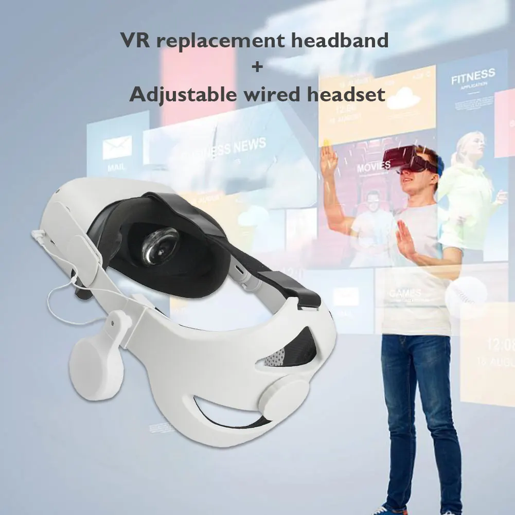 

Wired Headset Adjustable Replacement Headband Set for Oculus Quest 2 VR