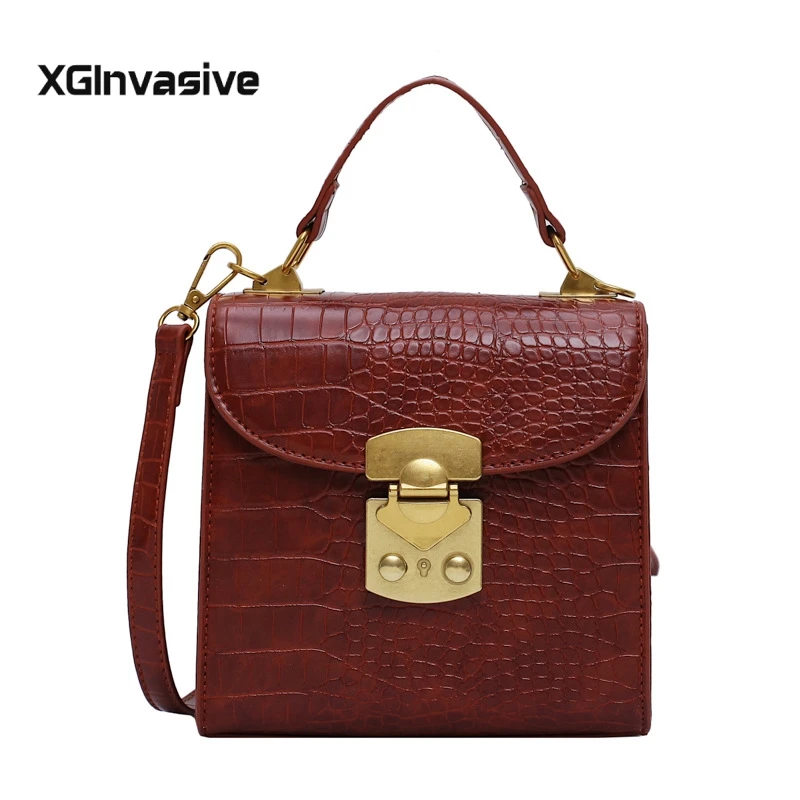 

Mini Crocodile Pattern PU Leather Crossbody Bags For Women 2020 Lock Designer Shoulder Messenger Bag Female Travel Handbags