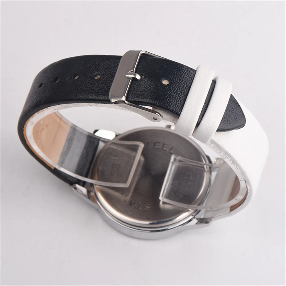 Ретро Радуга дизайн платье серебряный циферблат кожаный ремешок Аналоговый