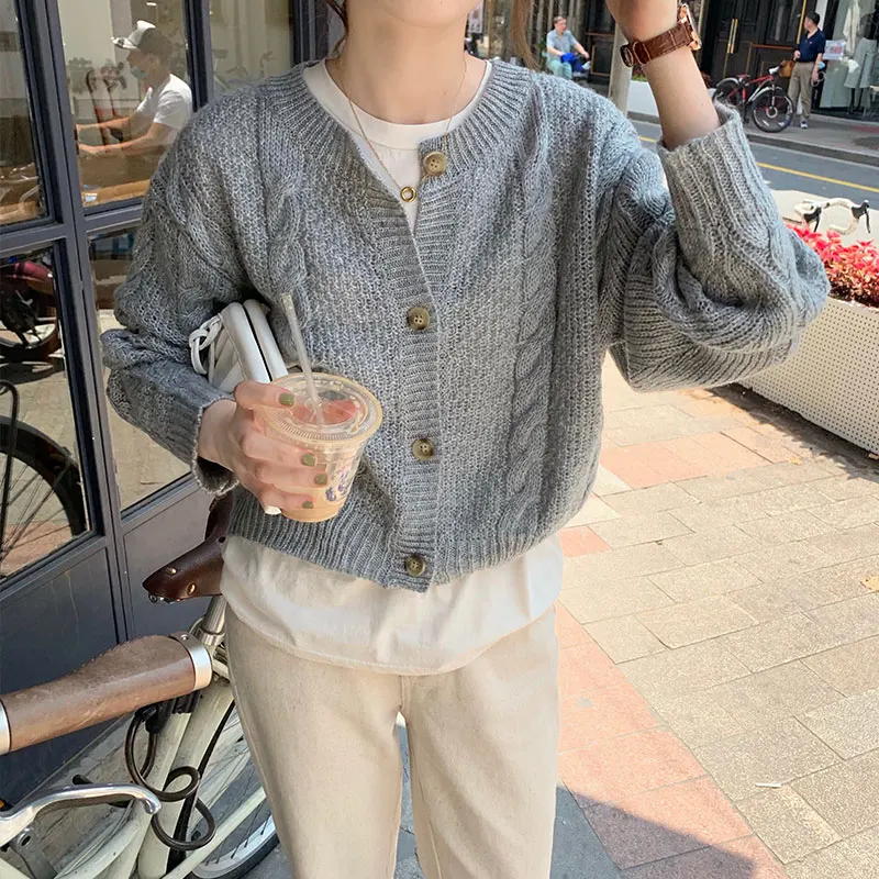 

5colors 2020 autumn soild color mohair sweater womens soft loose knitted cardigans womens (X1586)