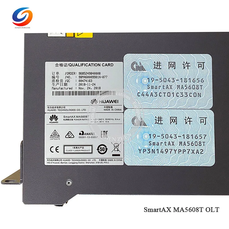 Оригинал 48 В постоянного тока Ma5608T Gpon Olt с 2 Mcud 1G картой управления 1 * плата питания