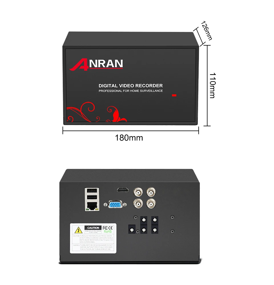 ANRAN система видеонаблюдения 4CH 1080P AHD камера безопасности DVR комплект CCTV Водонепроницаемая наружная домашняя система видеонаблюдения