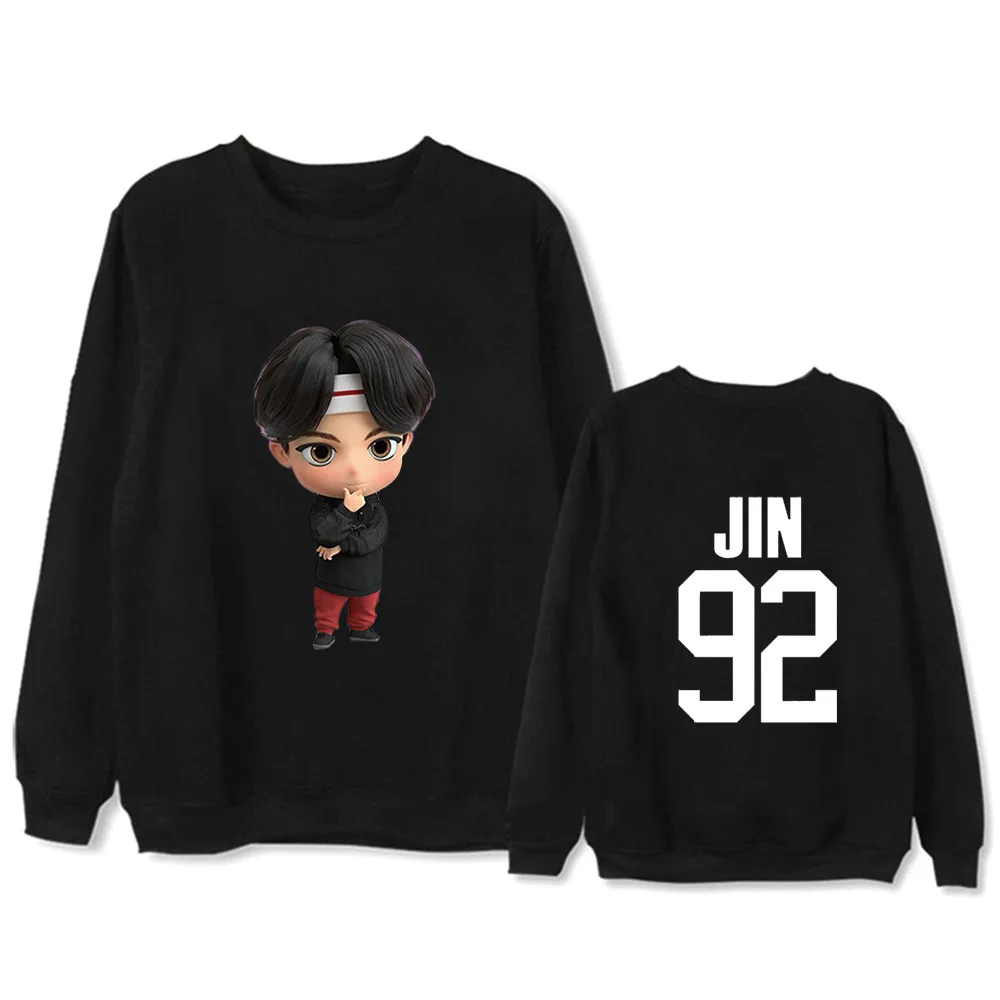 

KPOP Bangtang Boy sweater TINYTAN Cartoon cute printed round neck sweater lazy style Korean pullover plus fleece jacket
