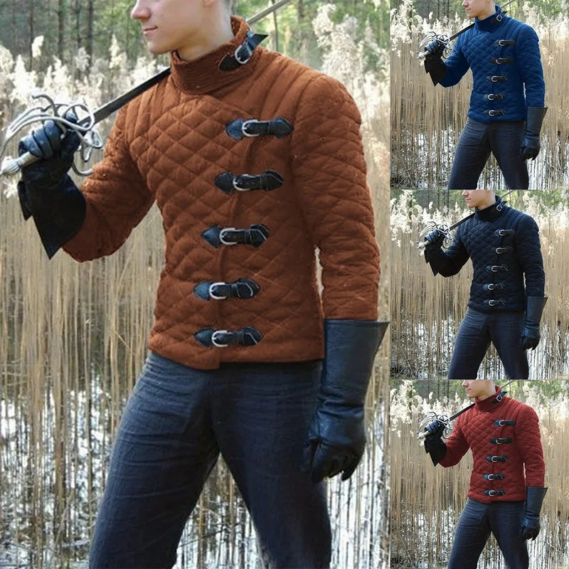 Осенне-зимняя мужская однотонная приталенная куртка с металлической кожаной