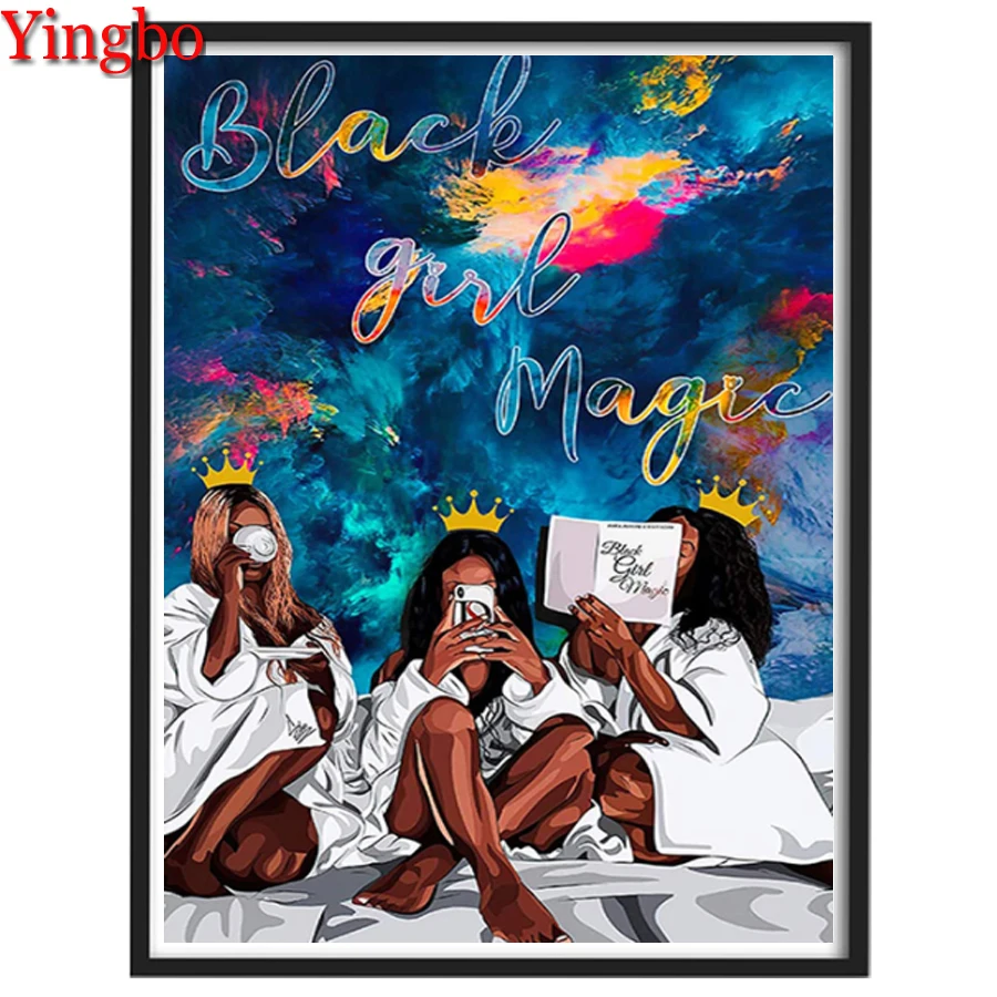 

Diamond Mosaic Graffiti abstract colorful cloud, afro queen Diamond Painting Full Handmade Rhinestones Pictures Modern Decor