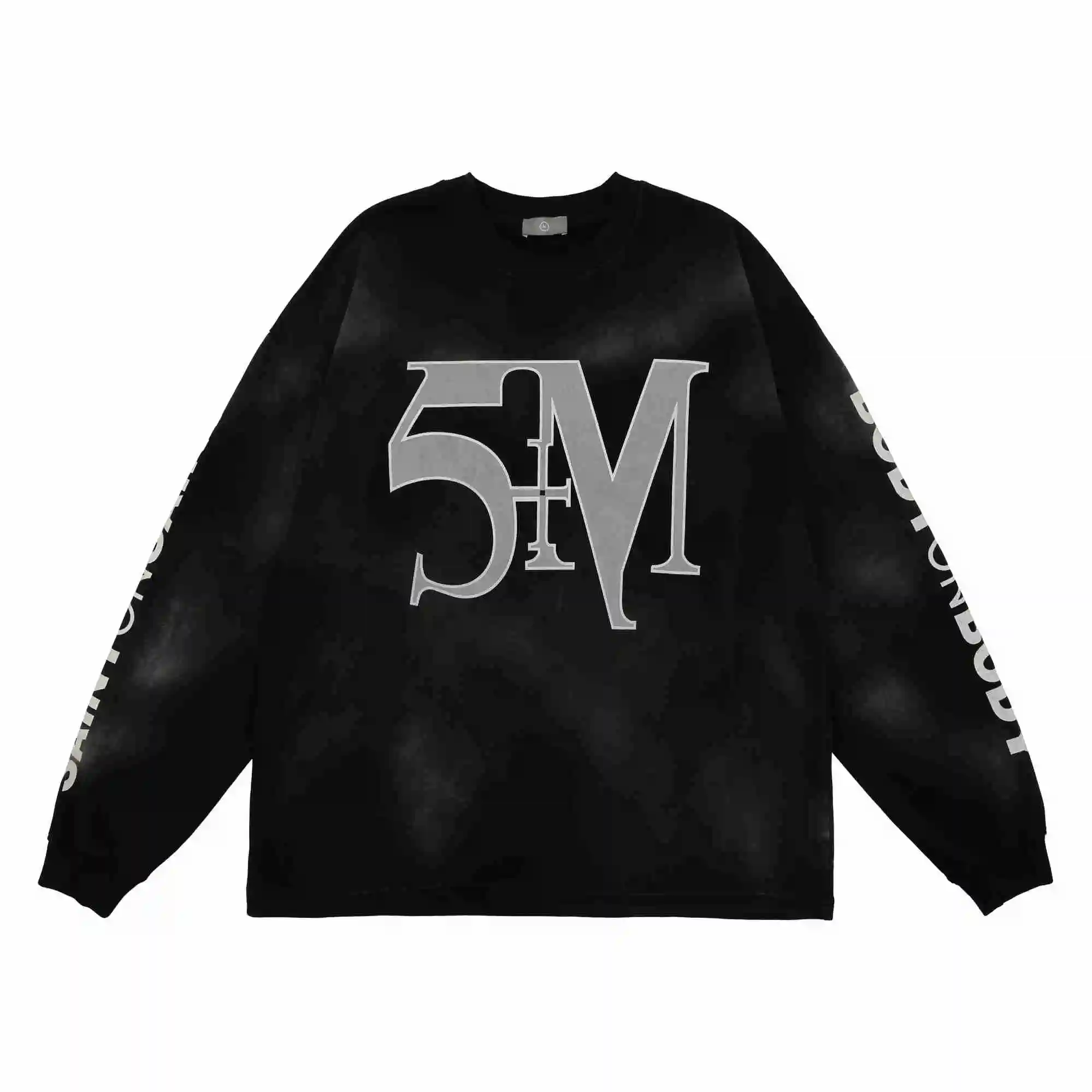 

Men Women High Quality Crewneck Nice Washed Heavy Fabric Hoodie 5M Letter print Long Sleeve Sweatshirts