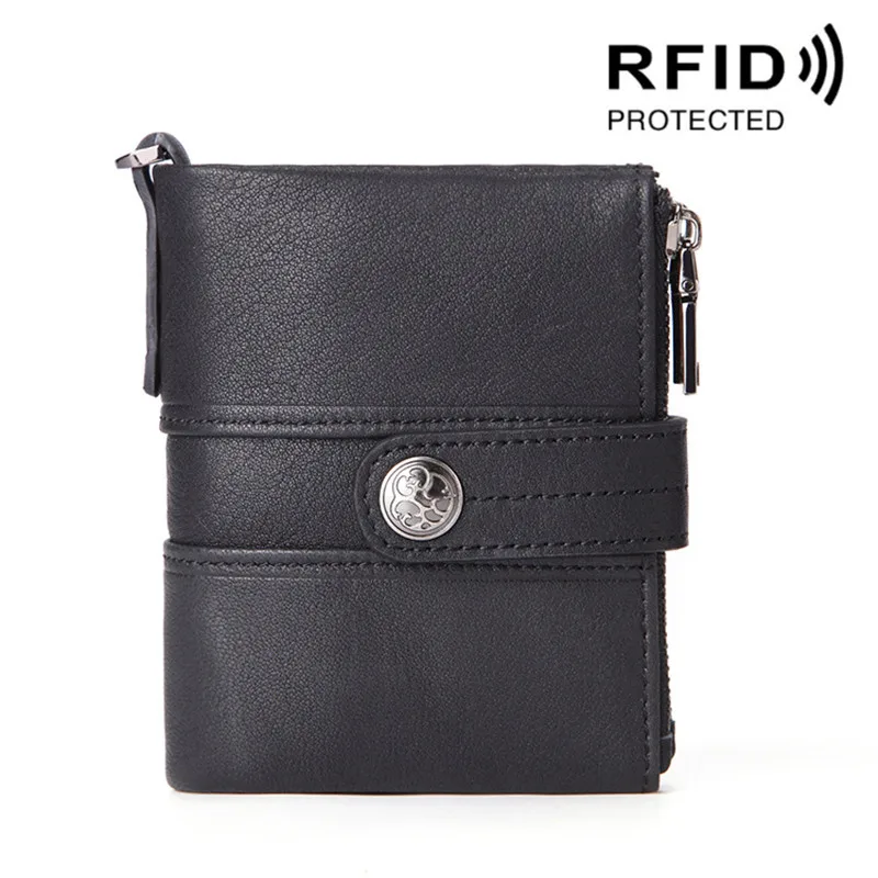 

Men's Wallet Genuine Leather Purse Male Rfid Short Wallet Multifunction Storage Bag Coin Purse Wallet's Card Bags High Quality