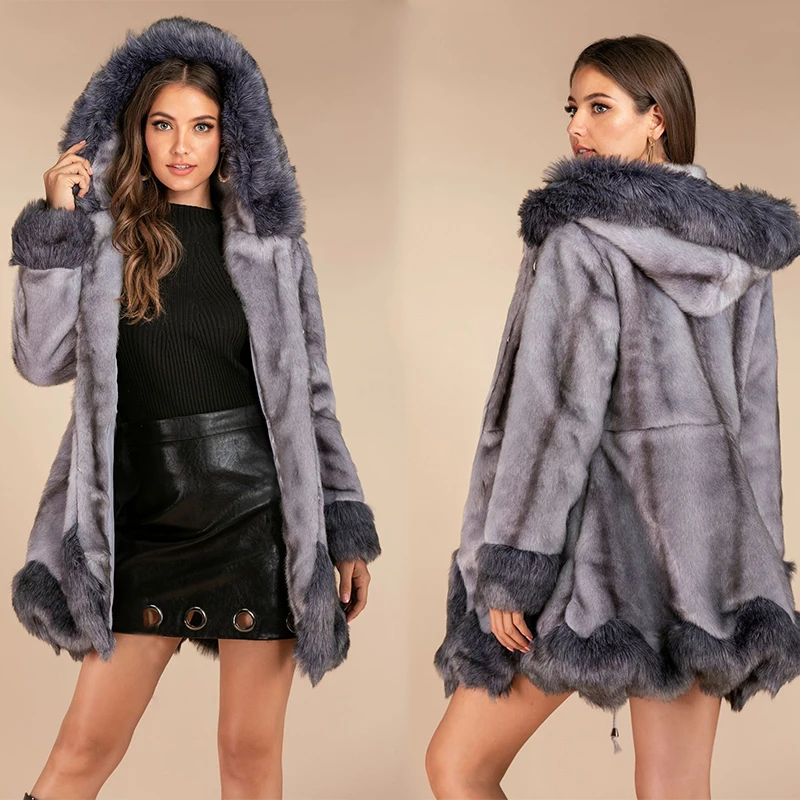 

Women Faux Fox Fur Coat Winter Thick Fluffy Long Sleeve Keep Warm Outerwear Luxury Mink Fur Jacket Elegant Mujer Bontjas 2020