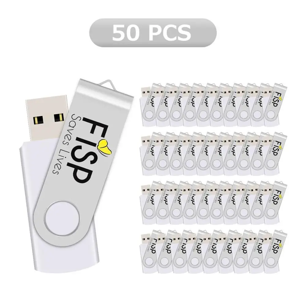 Белый J-boxing 50 шт. 8 ГБ USB флэш-накопитель Печатный Выгравированный Пользовательский логотип Флешка памяти Персонализированная металлическая Флешка с поворотным шарниром разноцветный - Цвет: Белый