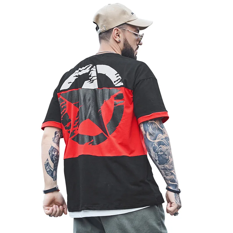 Мужская футболка оверсайз 2019 хлопковая майка с принтом в мужских футболках