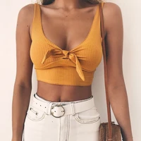 camis top tie tees girls women camisole fashion streetwear cropped tops crop cool ribbed tank basic summer bow camisole tank top