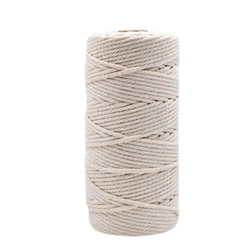 

Macrame Cord Natural Cotton Rope m with Wood Ring Wood Stick for DIY Teether 85LF