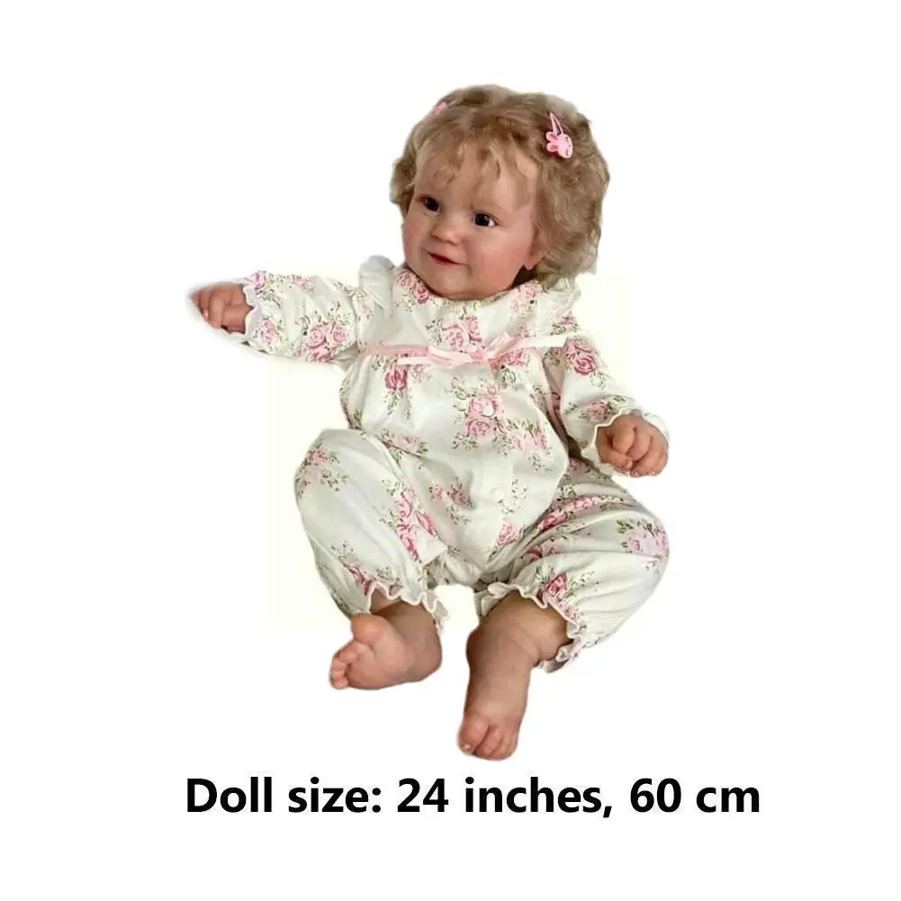 

24 Inch 60 Cm Toddler Popular Cute Girl Doll With Rooting Body Hug Hair Quality Soft High Blond Doll A8G9