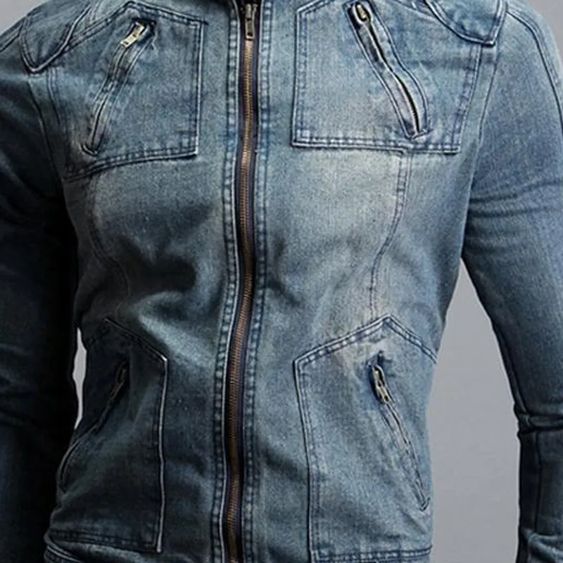 Manteau Homme 2020 Модные мужские джинсовые куртки куртка на молнии пальто для мужчин Aqueta