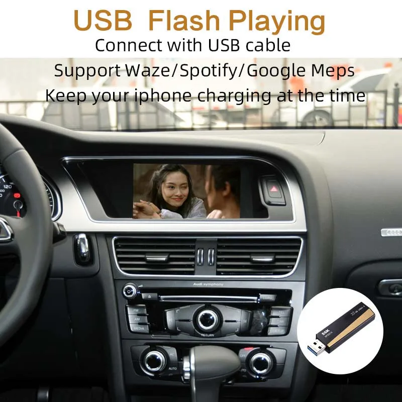 Sinairyu Автомобильное Зеркало беспроводное Wi Fi Apple CarPlay Android А4 A5 Q5 без MMI OEM
