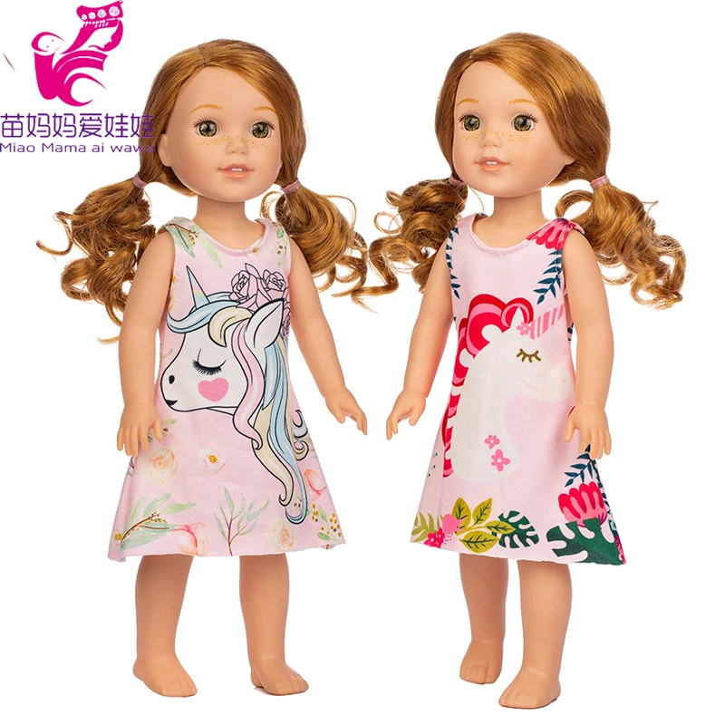 Платье для куклы Wellie Wishers 14 5 дюйма с единорогом одежда Камилла Ashlyn Kendall Emerson 38 см 40