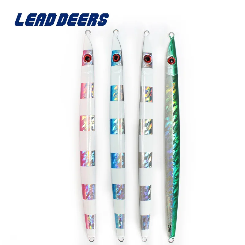 Leaddeers, высокое качество, приманка, свинцовая рыба, металлические приспособления 120, 160, 200 г, 4 цвета, приманка для морской рыбалки, Deepsea, железная пластина, приманка