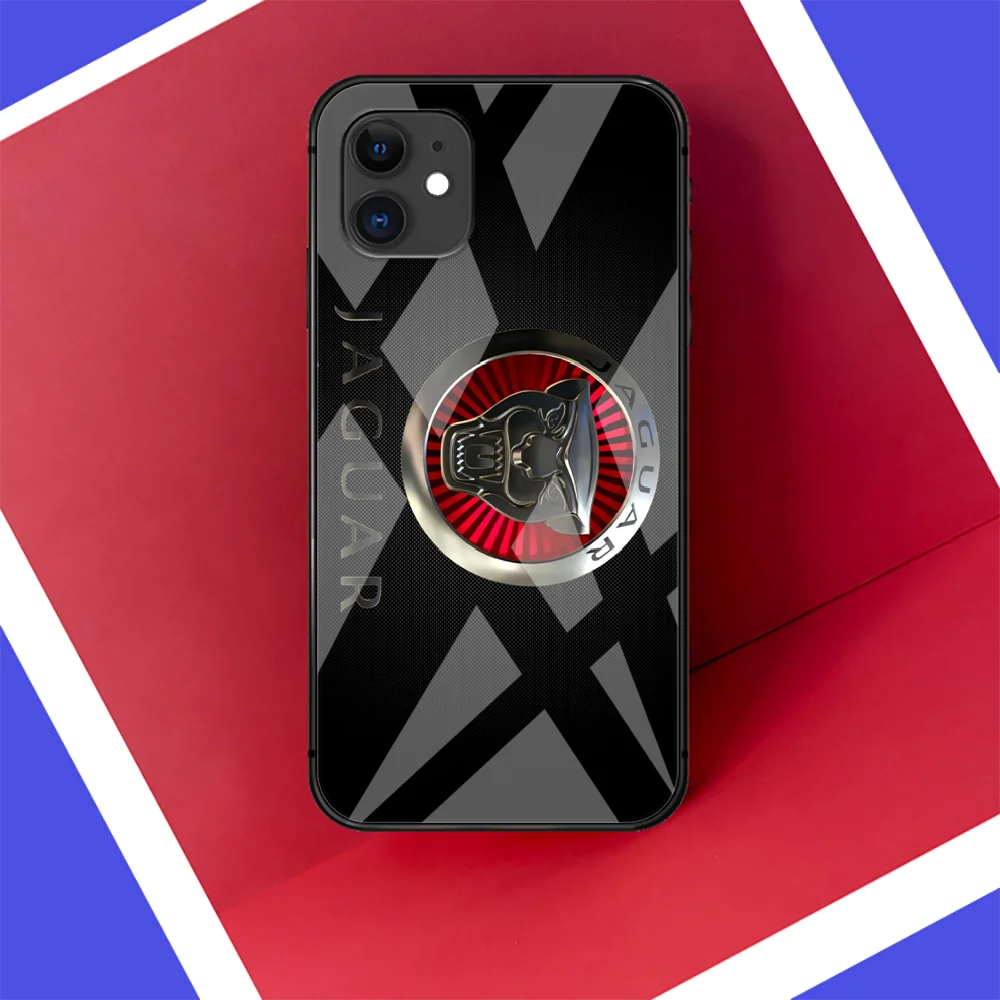 

British Car Brand JAGUAR Phone Glass Tempered Case Cover For Iphone 5 6 7 8 11 12 5S 6S X Xr XS Se Max Plus Pro Mini Tpu Soft