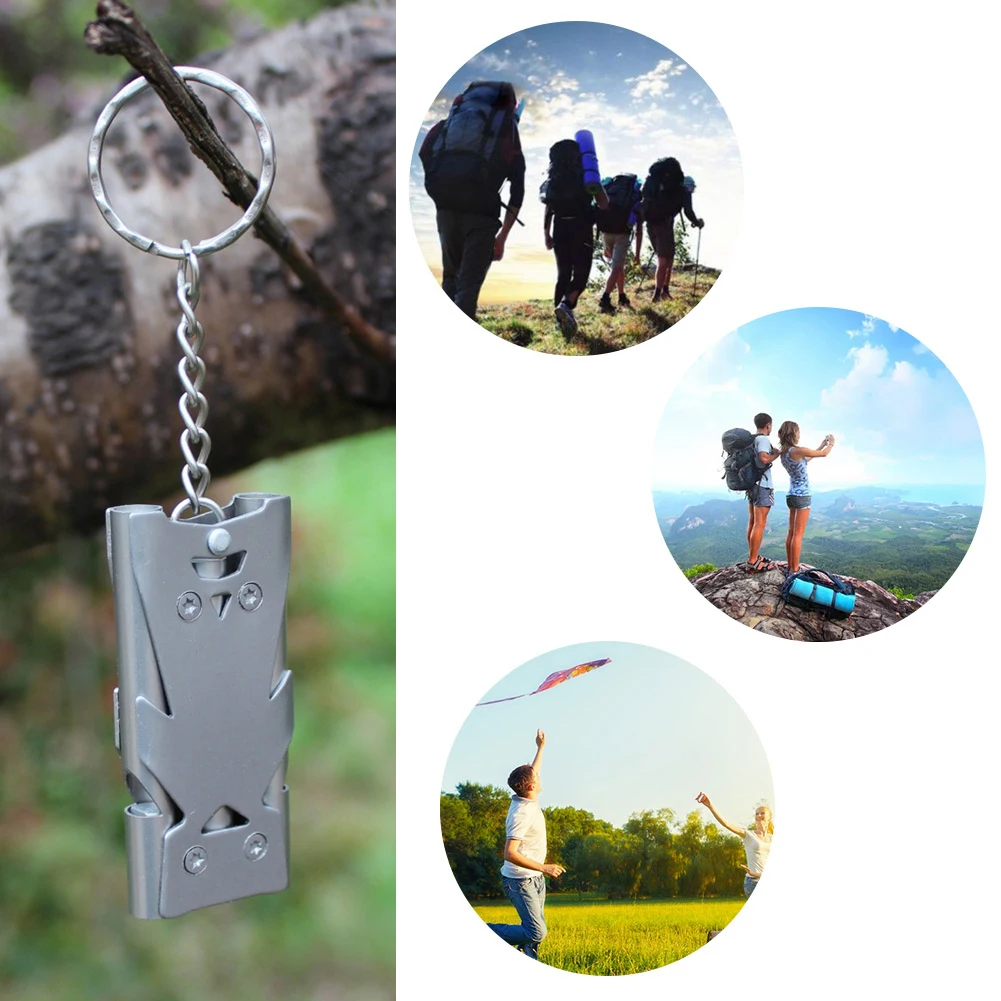 

Camping Survival Loud Whistle Training Keychain Whistle Stainless Steel Outdoor for Family Outdoor Camping Accessories