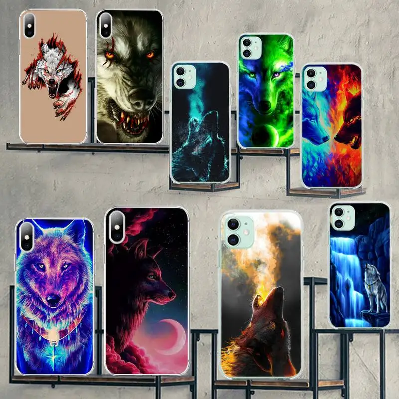 

HPCHCJHM angry snow wolf Black TPU Soft Rubber Phone Cover for iPhone 11 pro XS MAX 8 7 6 6S Plus X 5S SE 2020 XR cover