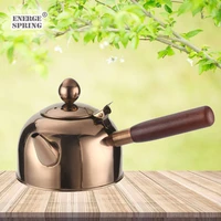 500600ml 304 stainless steel teapot long wooden handle boiling kettle with tea strainer small beauty health tea set tea infuser