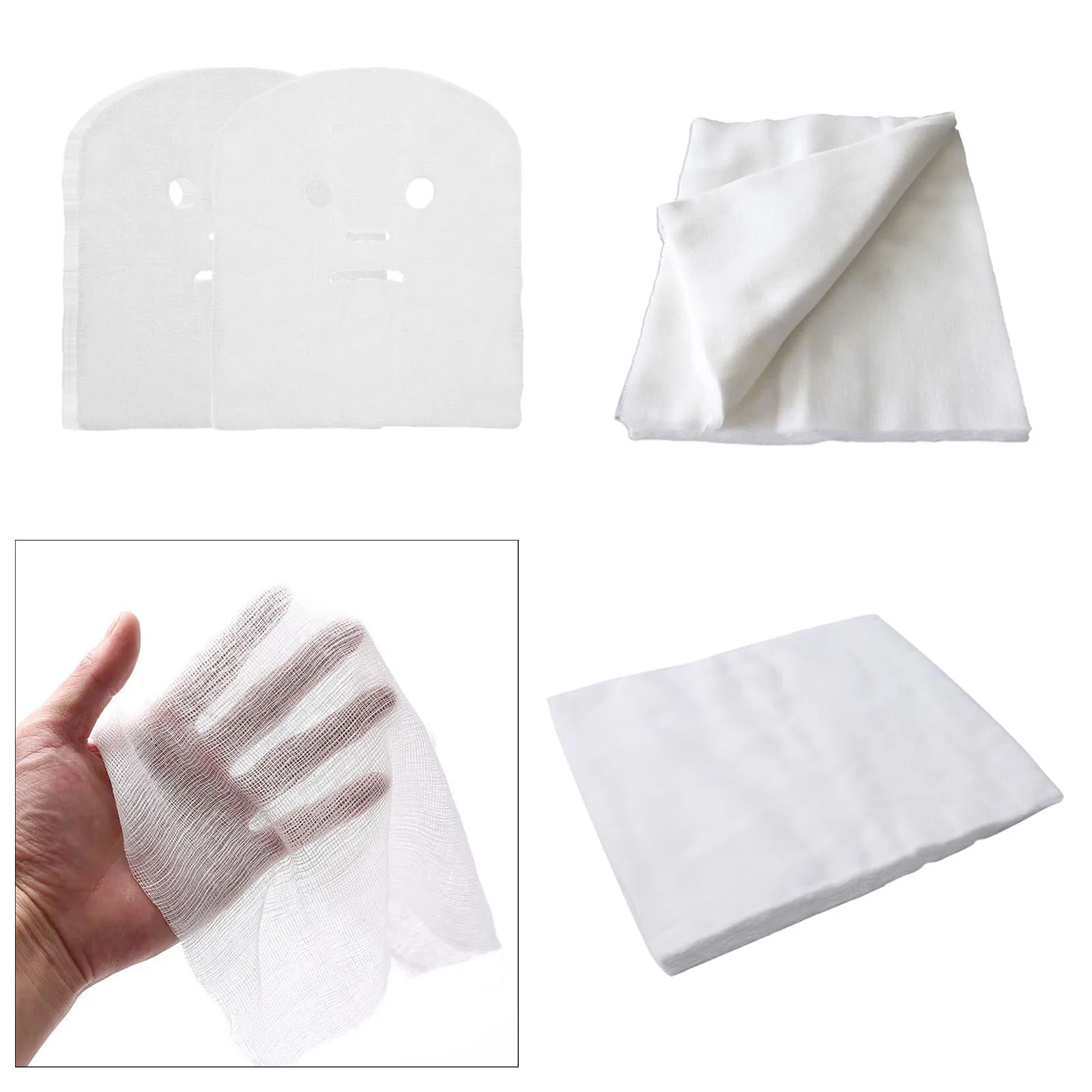 

100Pcs Gauze Facial Mask Non-Irritating Lint Free Pre-Cut for Face Treatment SPA DIY