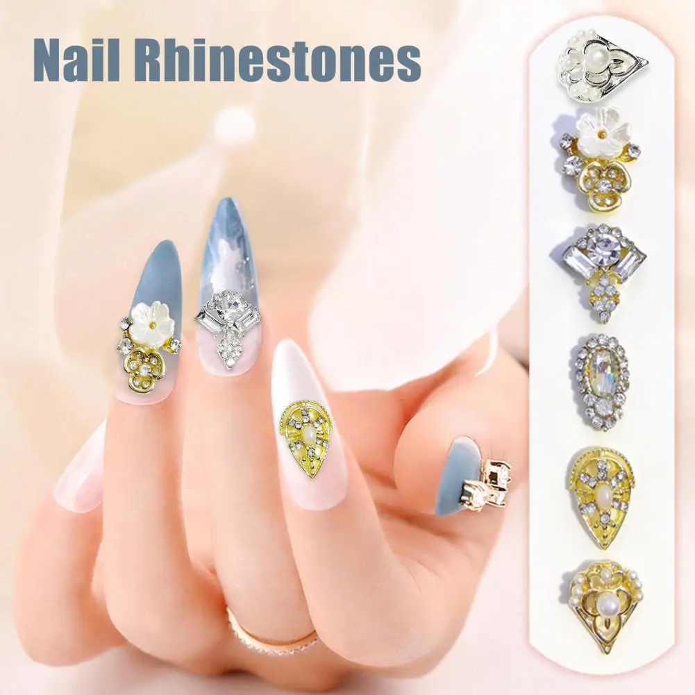 

10Pcs/Bag Nail Decor Exquisite Pattern Nail Art Alloy Nail Art Rhinestones Jewelry for DIY Crafts