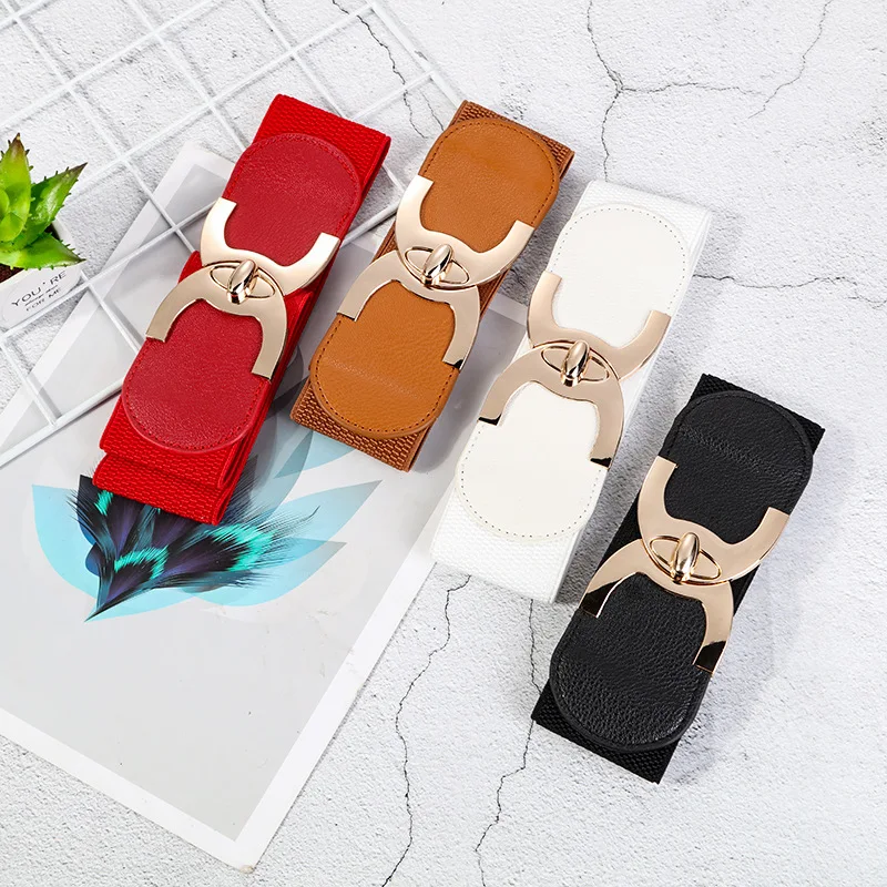 

Fashion Elastic Wide Belt Elastic Band For Women Wide Cummerbund Waist Strap Waistband Luxury Women's Belts Female Accessories