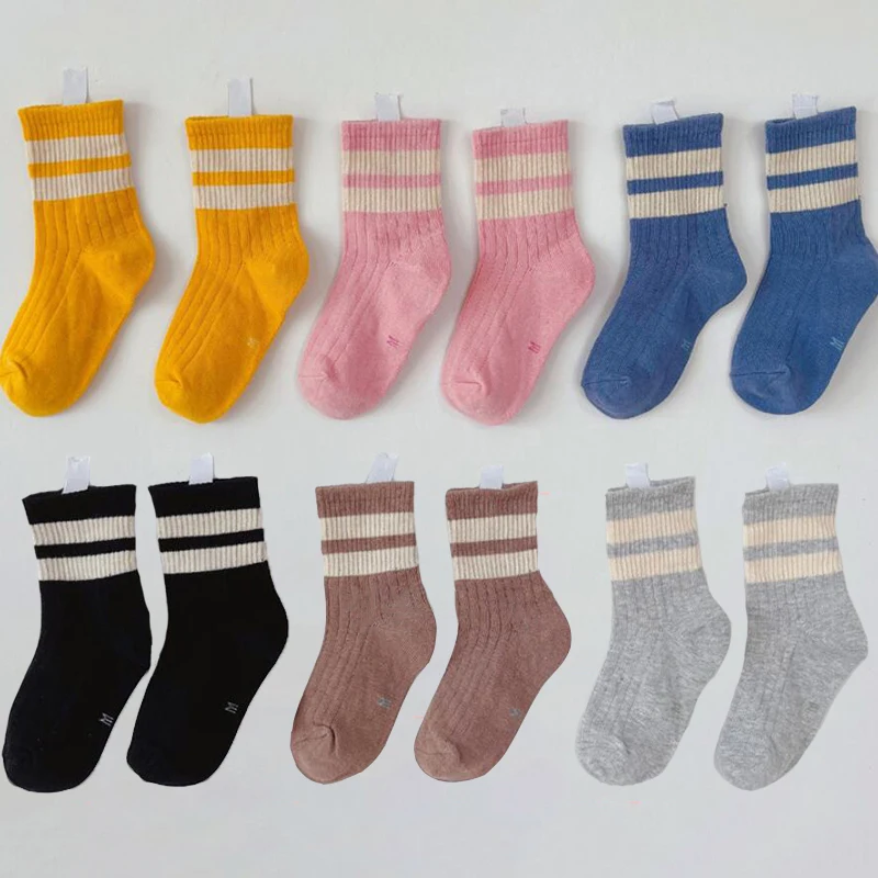 

1-10Years Toddlers Girls Ankle Socks Baby Boys Sports Sock Cotton Stripped Children Socks Kids School Socks Candy Color