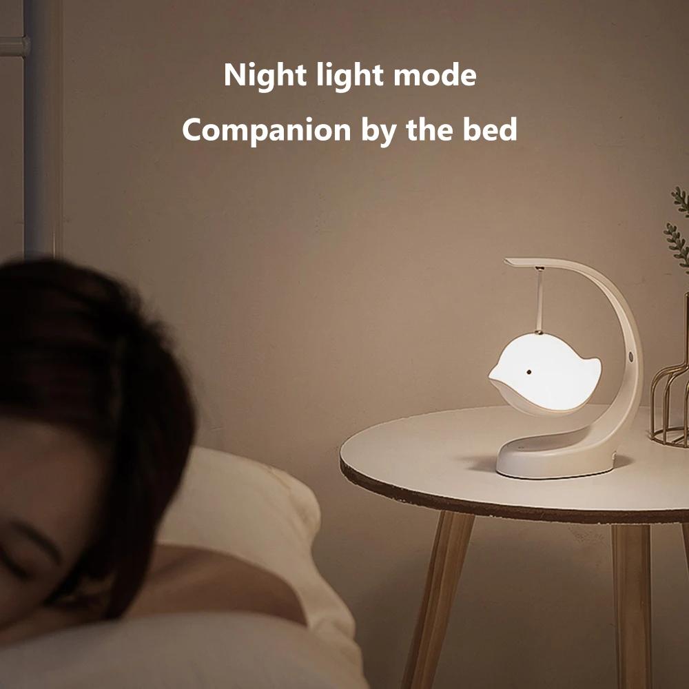 Smart Wireless Speaker Cute Bird Light LED Night Light Bluetooth-compatible Smart Boombox Colorful Lamp Home Decor Bedside Lamp