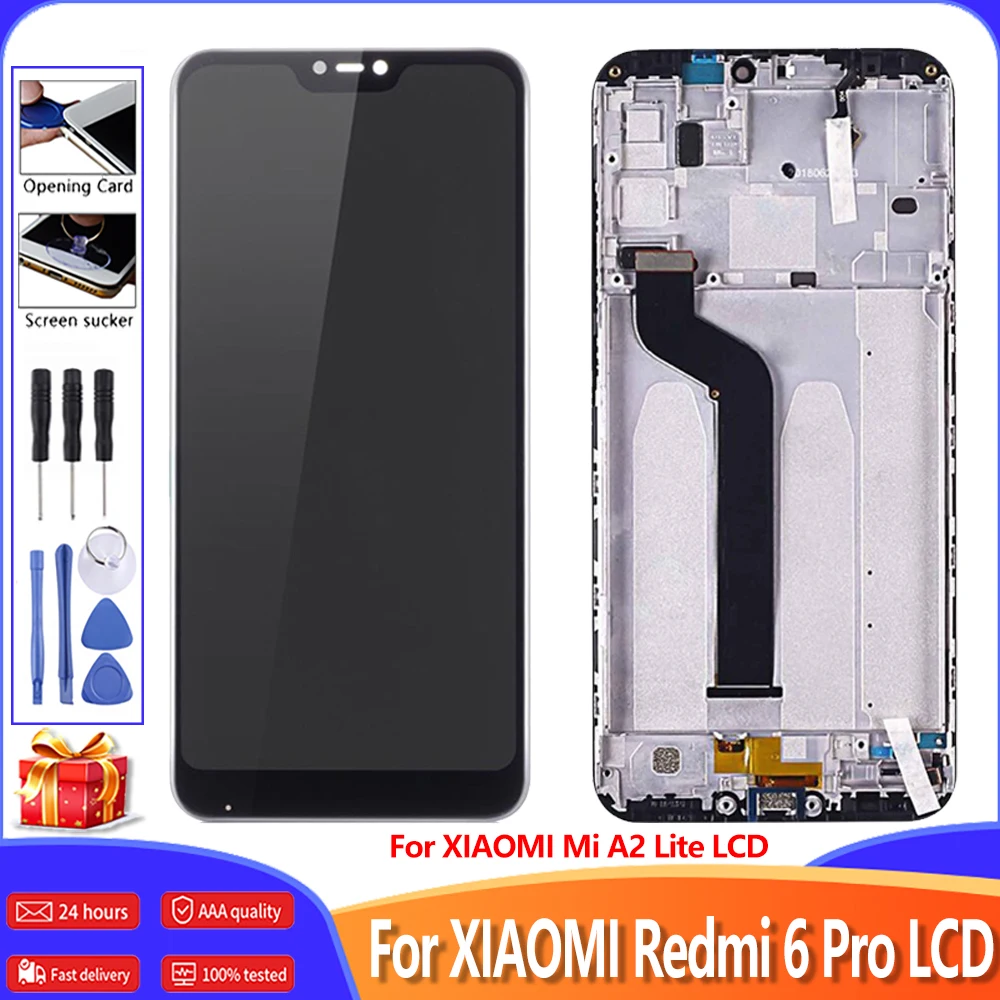 ЖК дисплей с рамкой для Xiaomi Mi A2 Lite 5 84 дюйма IPS разрешение 2280*1080 Замена экрана Redmi 6