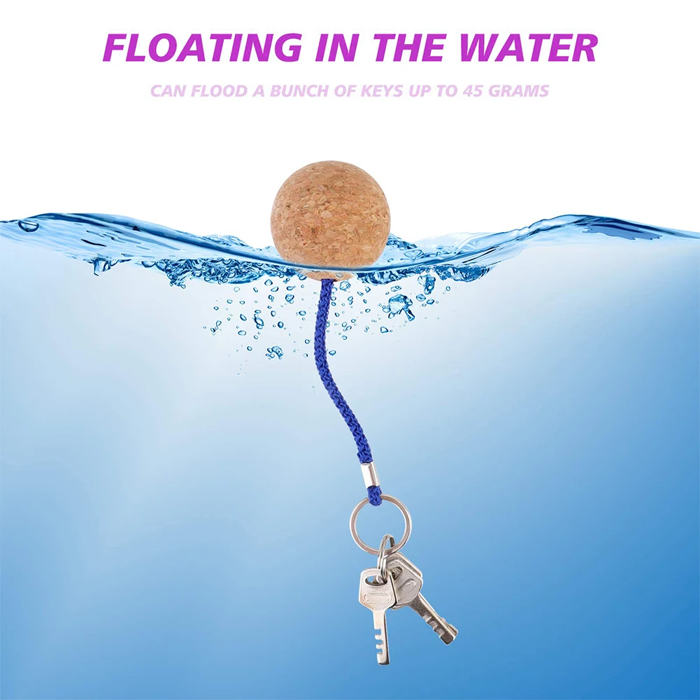 

2pcs 50mm Key Ring Cork Ball Keychain Floating Buoy Key Chain Holder for Water Sports Beach Travel Fishing Diving Rowing Boats