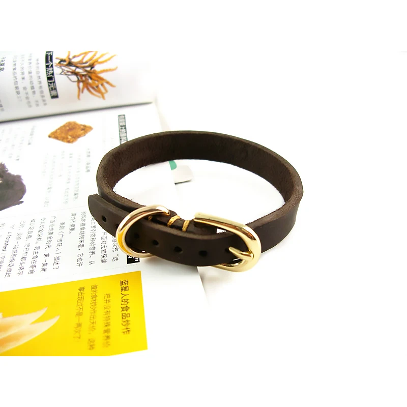 

100% Genuine Leather Pet Dog Leash Collar Set Free Leash Lead Luxury Strong Hands For Small Large Animals