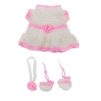 knitted skirt headband socks set clothes for 17 18 reborn baby girl doll christmas baby clothes baby doll accessories