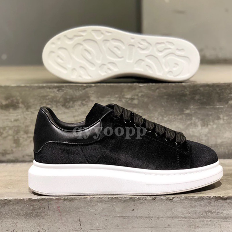 

Кроссовки мужские/женские черные, бархатные кеды Маккуин, роскошные дизайнерские, для тенниса, MS28