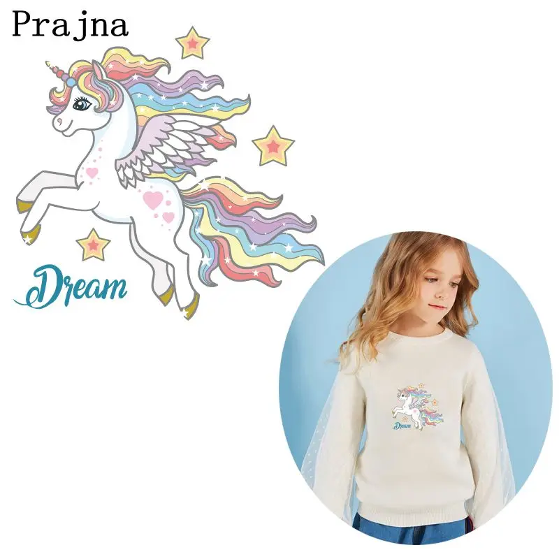 Праджня хиппи нашивки в форме единорога Переводные железные для одежда малышей с