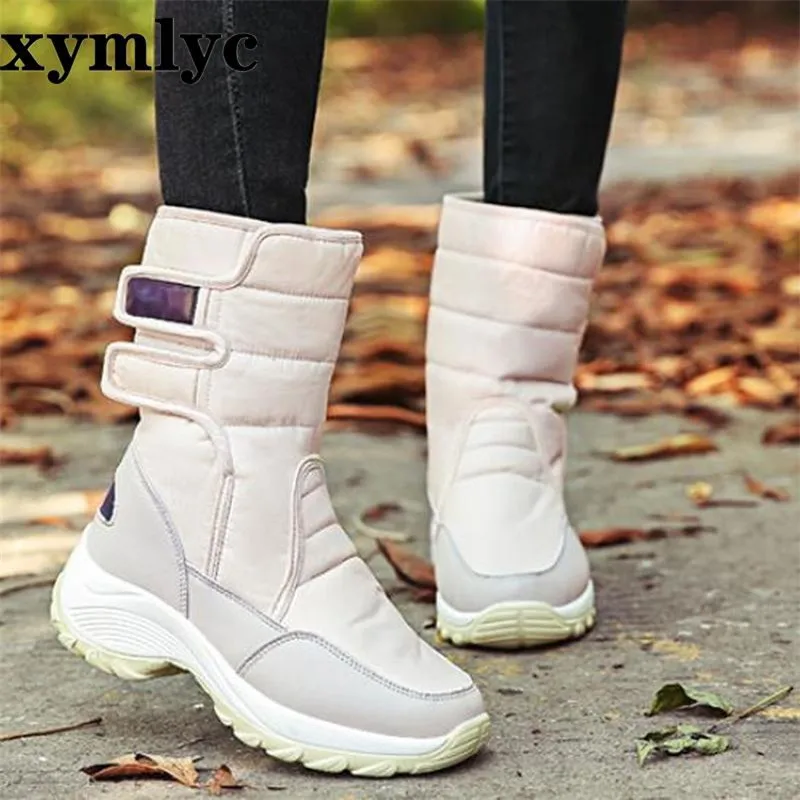 Зимние ботинки женские водонепроницаемые 2020 зимние Бархатные Теплые удобные с