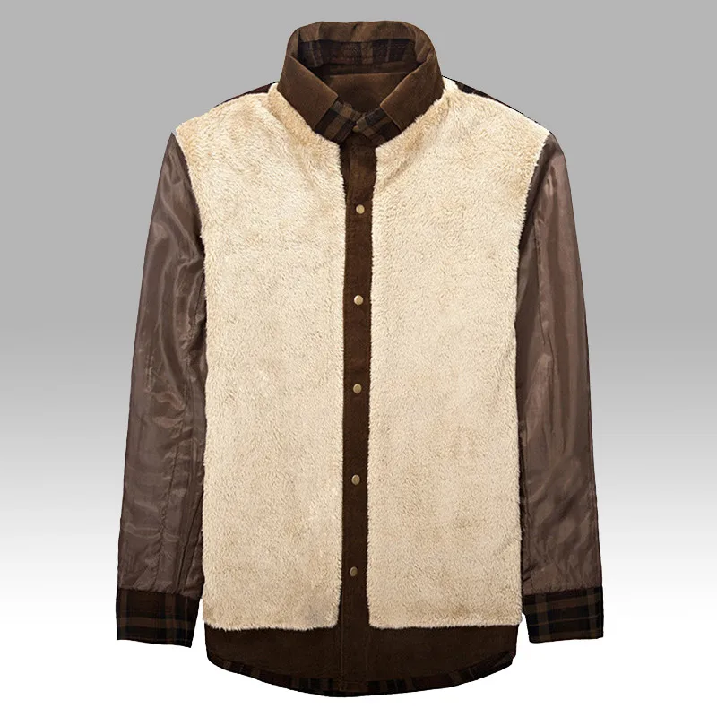 2020 Мужская зимняя теплая плотная флисовая Повседневная брендовая клетчатая