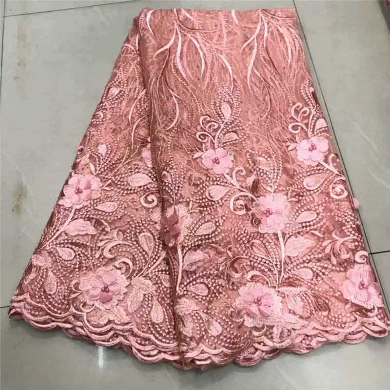 Новая французская кружевная ткань высокого качества Нигерия 3d Тюль бусины в виде