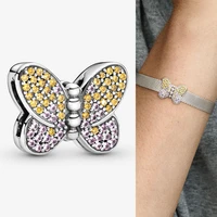 925 sterling silver reflexions series colorful enchanting butterfly fixing clip fit pandora women bracelet diy jewelry