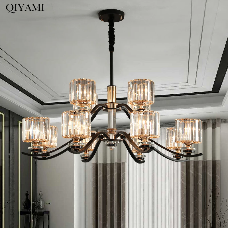 

New Modern LED Chandelier Lights Living Study Dining Room Bedroom Hall Corridor Wall Iron Crystal Body Lamps Lighting AC 90-260V